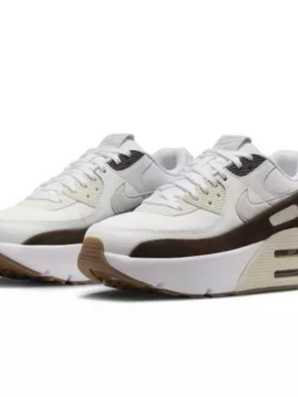 Nike Women’s Air Max 90 LV8 White and Brown Sneakers Sz. 9